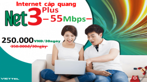 Gói Cước internet Cáp Quang Viettel NET3 PLUS (Nội Thành)