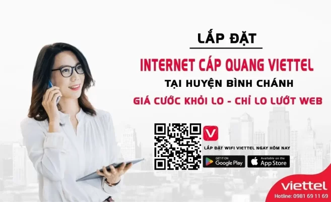 Lắp Đặt internet cáp quang viettel tại Huyện Bình Chánh giá cước khỏi lo - chỉ lo lướt web