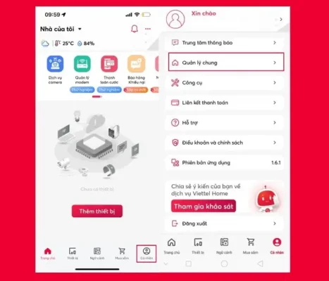 Nhấn chọn mục “Cá nhân", sau đó chọn mục “Quản lý chung"